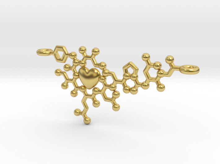 Oxytocin Molecule Love Heart Pendant 3D Printed 3d printed 
