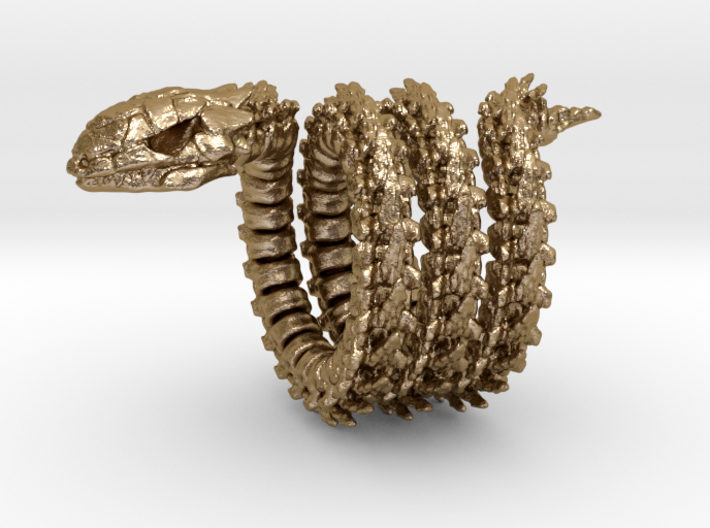 Skeletal Serpent Ring 3d printed