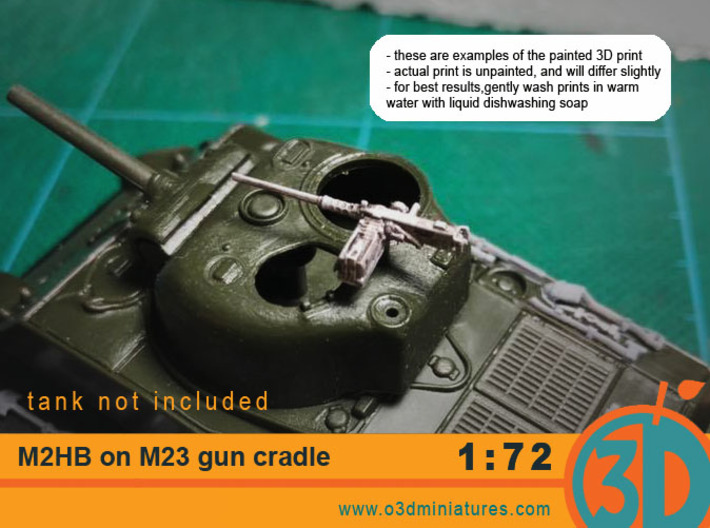 M2HB on M23 gun cradle 1/72 scale SWFUD_0017 3d printed 