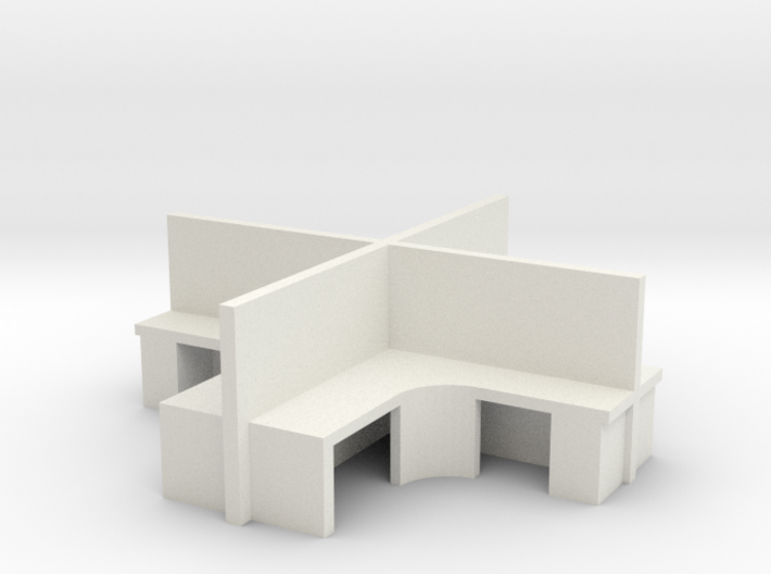 2x2 Office Cubicle 1/56 3d printed