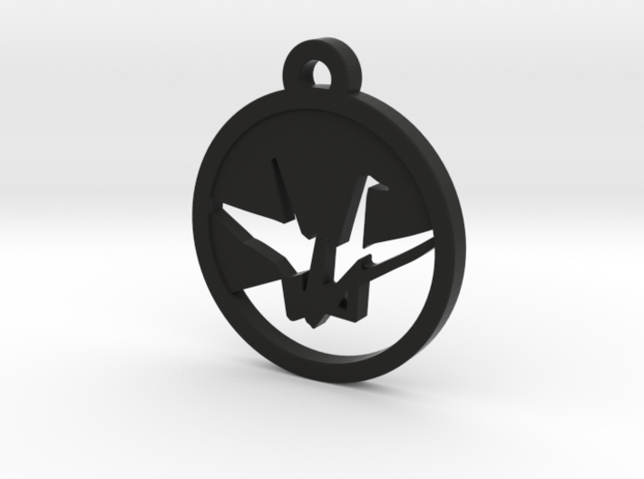 Origami Crane Charm Necklace n1 3d printed
