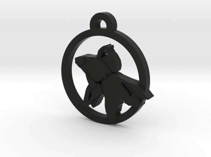 Gold Fish Charm Necklace n29 3d printed