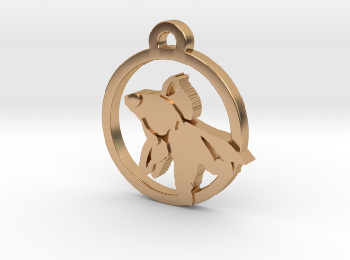 Gold Fish Charm Necklace n29 3d printed
