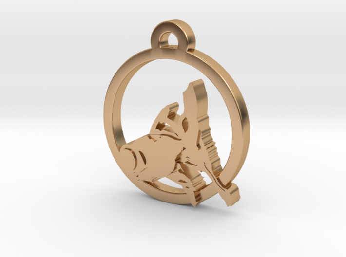 Gold Fish Charm Necklace n31 3d printed