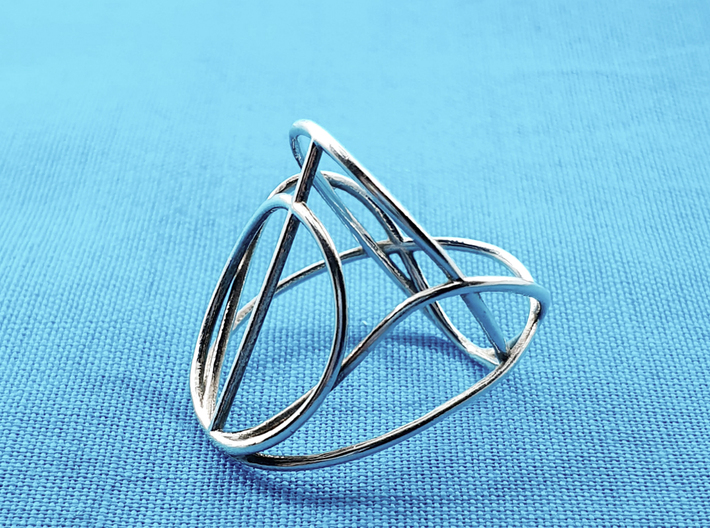 Equilibrium Silver Ring 3d printed 
