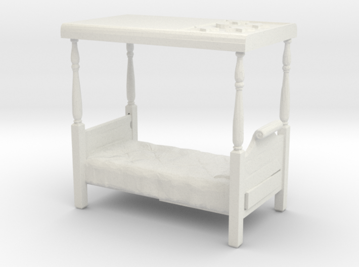 HO Scale Four Poster Bed 3d printed This is a render not a picture