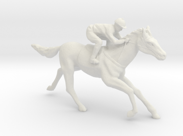 HO Scale Jockey and Horse 3d printed This is render not a picture