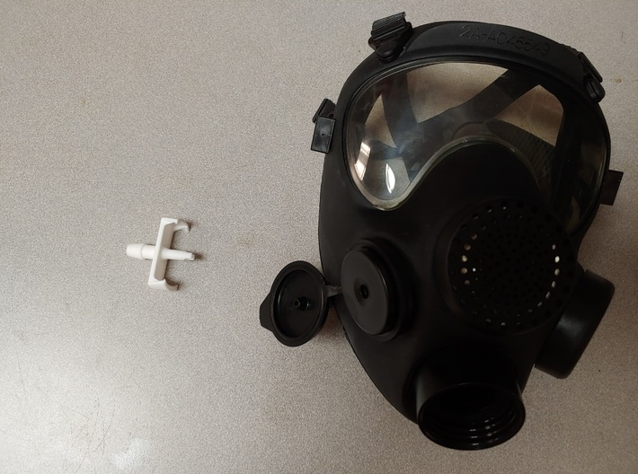 ARF-A/MP-5 Gas Mask Drinking Tube Connector 3d printed 