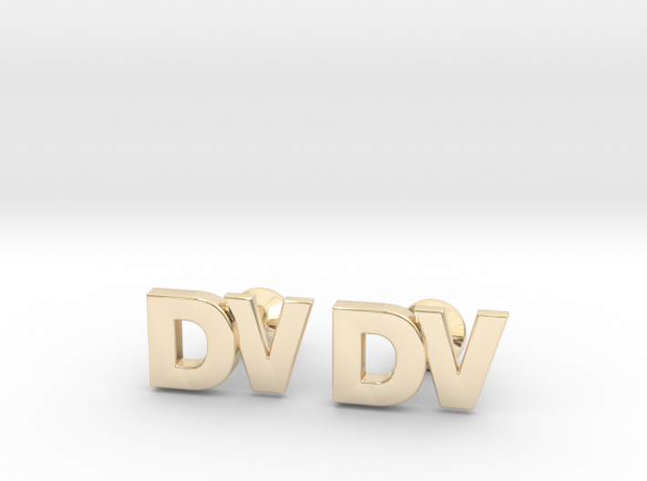 Monogram Cufflinks DV 3d printed