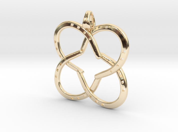 Four horseshoes for a clover [pendant] 3d printed