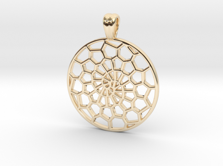 Voronoi's spiral [pendant] 3d printed