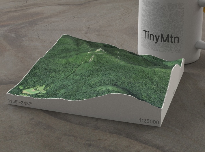 Mt. Greylock, Massachusetts, USA, 1:25000 3d printed 