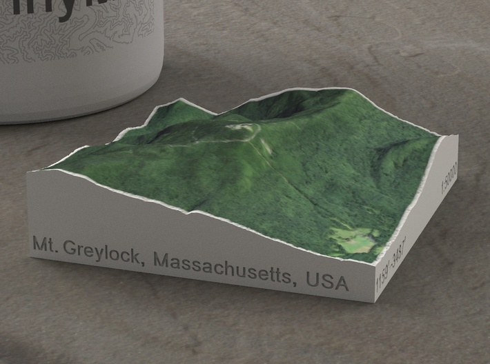 Mt. Greylock, Massachusetts, USA, 1:50000 3d printed 