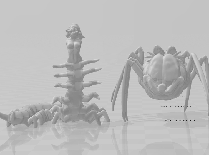 Mistress Centipede 45mm DnD miniature fantasy game 3d printed 