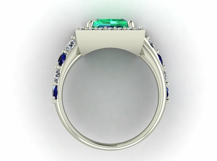 Princess cut halo engagement ring, NO STONES SUPPL 3d printed 