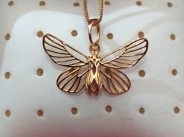 Papillon Butterfly pendant 3d printed 