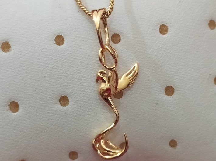 Phoenix small pendant 3d printed 