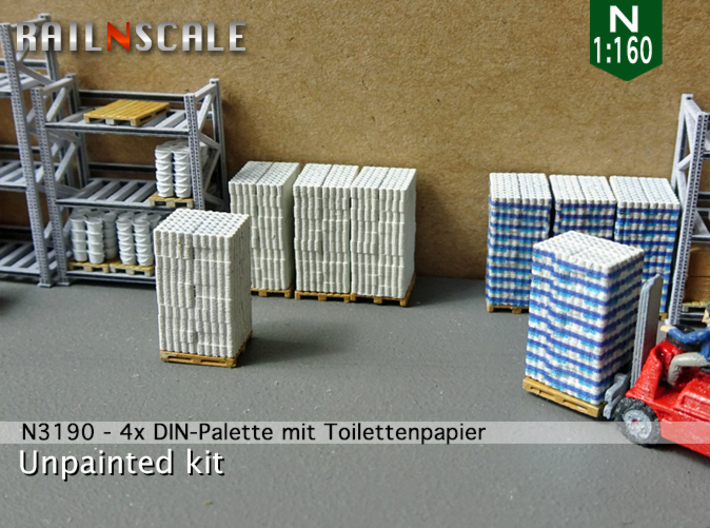 4x DIN-Palette mit Toilettenpapier 3d printed