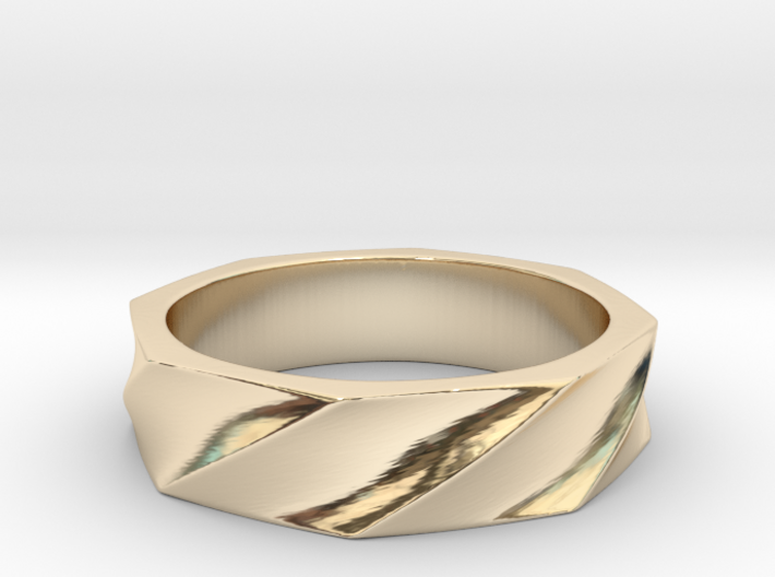 Octagon Twist Ring 3d printed