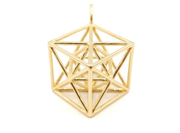 Metatron's Cube Pendant 3d printed Metatron Cube Pendant - 14K Gold