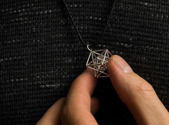 Metatron's Cube Pendant 3d printed Metatron Cube Pendant - S - Polished Silver