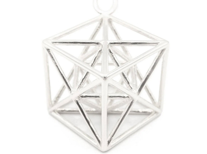 Metatron's Cube Pendant 3d printed Metatron Cube Pendant - Polished Silver
