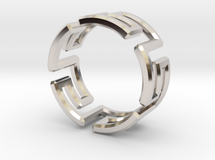 Labyrinthos Ring 3d printed