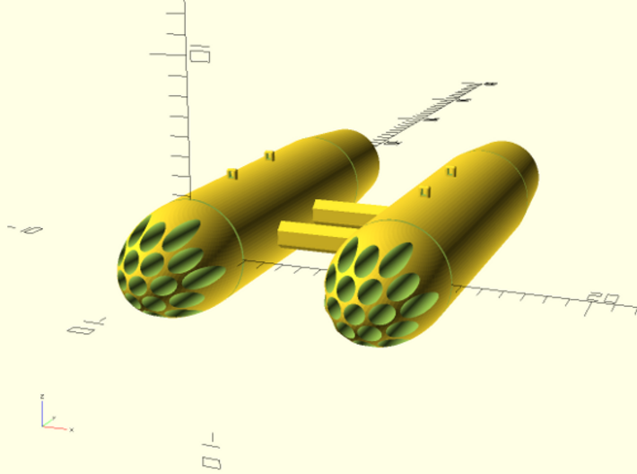 Matra 116 rocket pod (empty) 3d printed