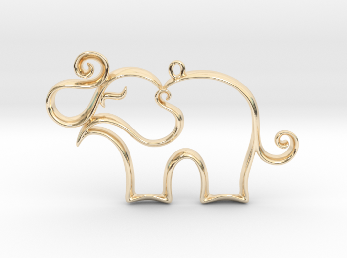 The Elephant Pendant 3d printed