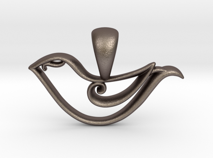 Tiny Bird Charm Necklace 3d printed