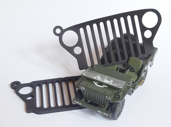 Jeep Willys MB (1941-1945) REPLICA - dim. 3.7" 3d printed Actual 3D printed models, plastic displayed