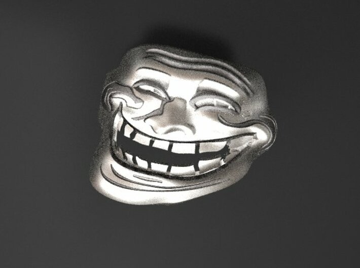 Trollface meme ring 3d printed 