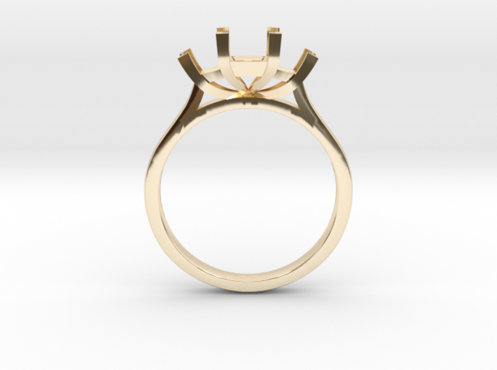 Princess cut 3 x stone engagement ring 3d printed