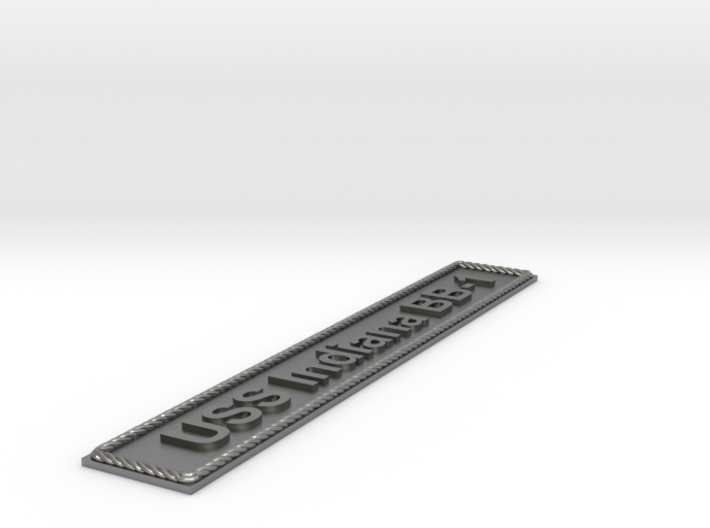 Nameplate USS Indiana BB-1 (10 cm) 3d printed