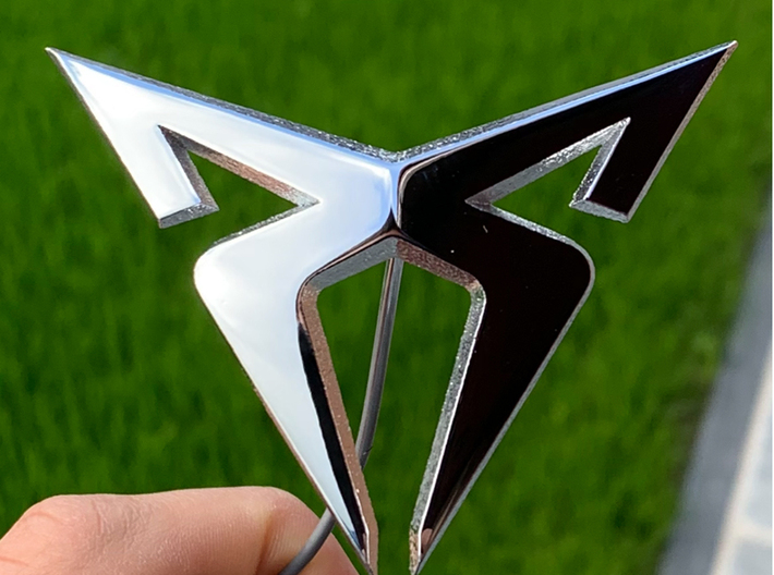 Pre-Facelift Cupra Front "S" Badge - Mount Part 3d printed Jason J's awesome polished badge