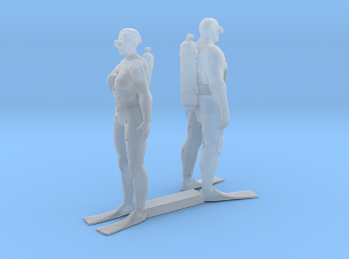 S Scale Scuba Divers 3d printed This is a render not a picture