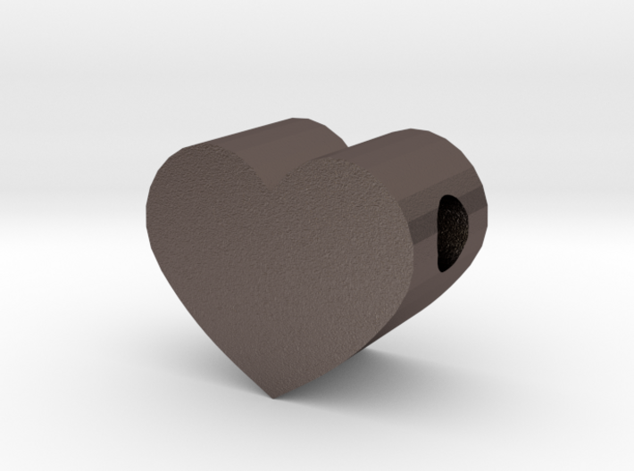 Small Simple Heart Slide Pendant - 1cm diameter 3d printed