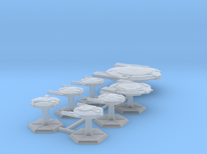 7000 Scale Andromedan Fleet Intruder Collection 3d printed