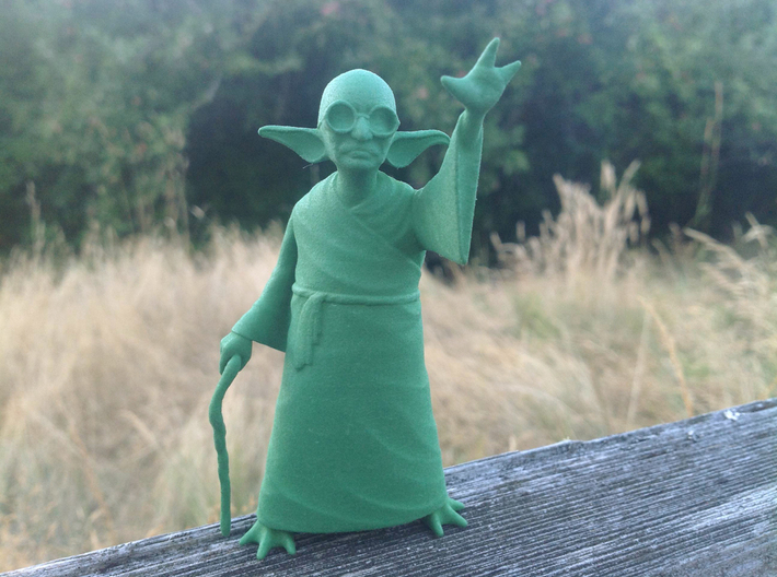 YoGandhi 3d printed Yoda Gandhi Star Wars printed polished solid green.