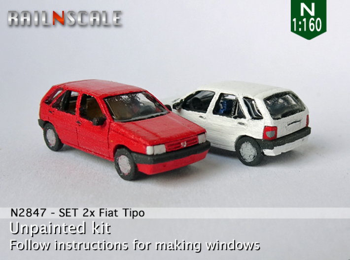 SET 2x Fiat Tipo (N 1:160) 3d printed