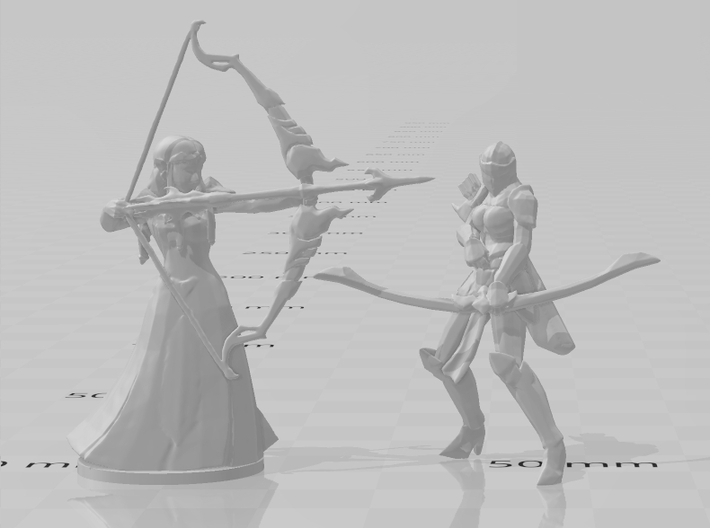 Imperial Female Archer 28mm miniature fantasy game 3d printed 