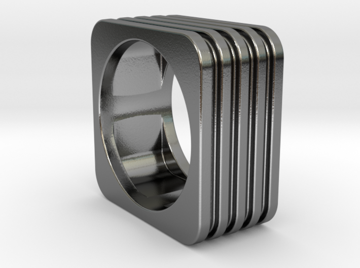 Square Lines Ring  3d printed 
