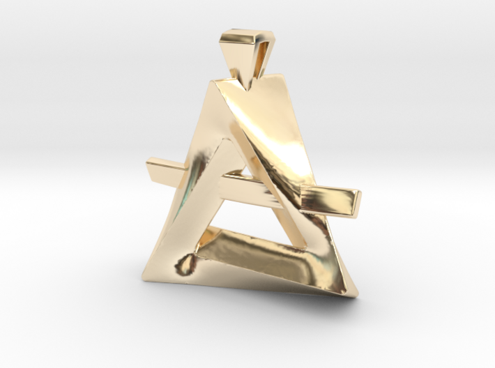 Air Element Pendant Silver, Gold, Plated Brass 3d printed