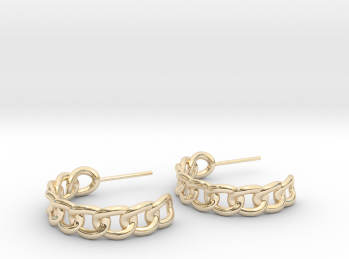 Chain Hoop Earrings 3d printed