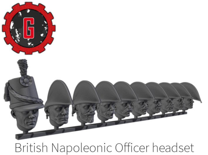 28mm heroic scale Napoleonic British Officer heads 3d printed