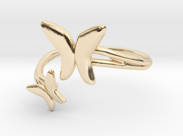Butterfly Pair Ring Size 8--18.2mm 3d printed