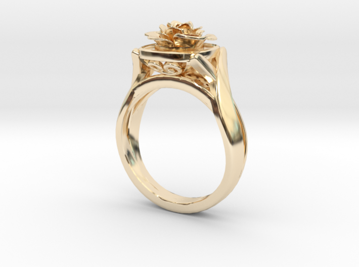 Flower Diamond Ring 101 (Contact to Add Stones) 3d printed