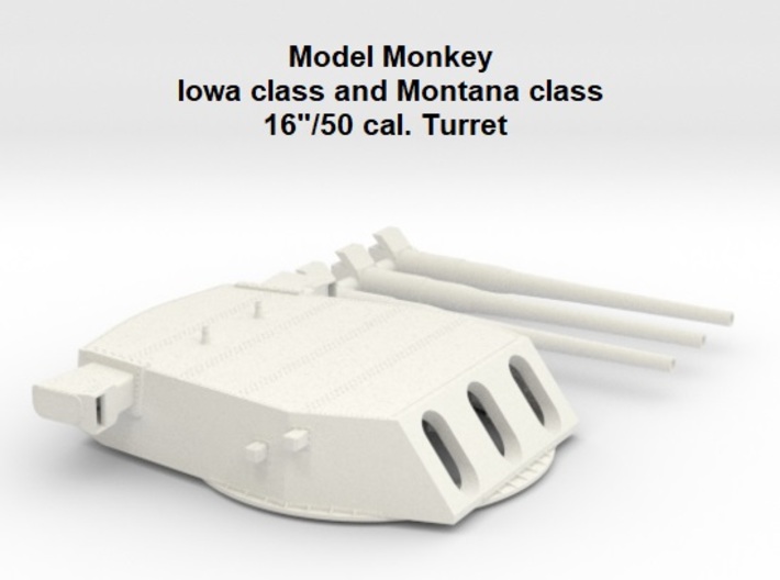 1/144 Iowa class and Montana class 16"/50 Turret 3d printed 