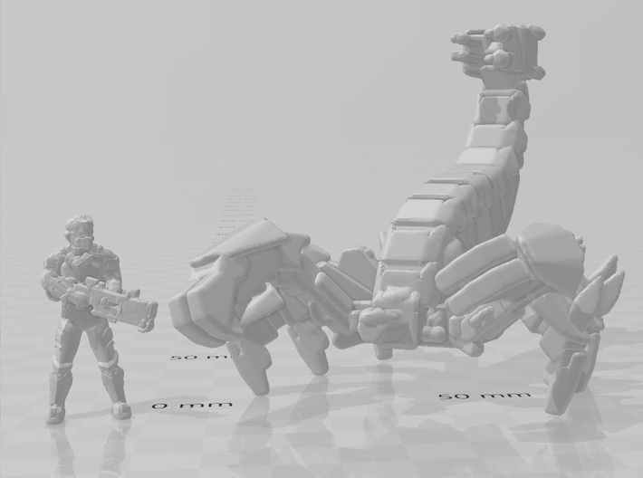 Mecha Scorpion monster miniature model games kaiju 3d printed 