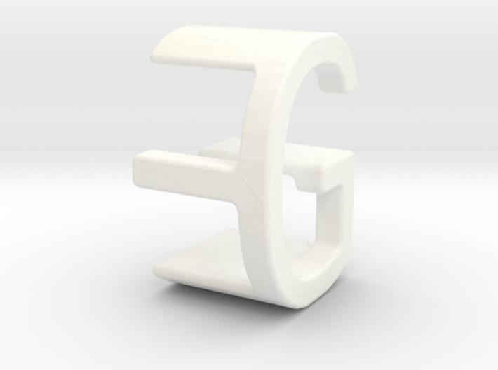 Two way letter pendant - EG GE 3d printed